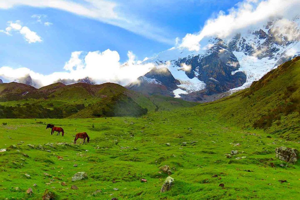 Humantay snowy peak - the view from the camping site