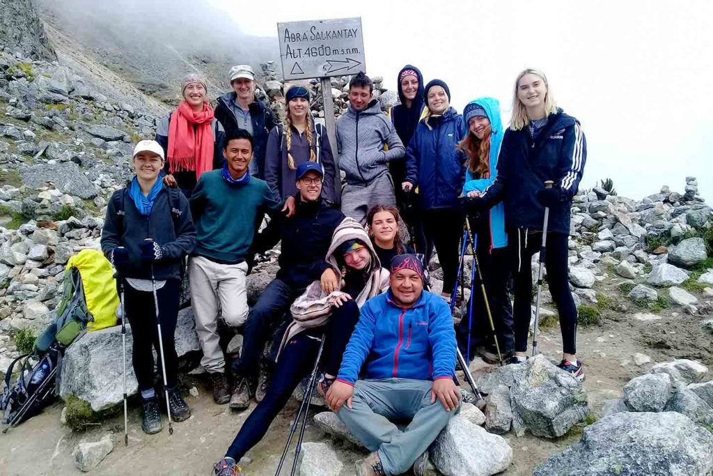The hights spot in the salkantay trek to Machu picchu.